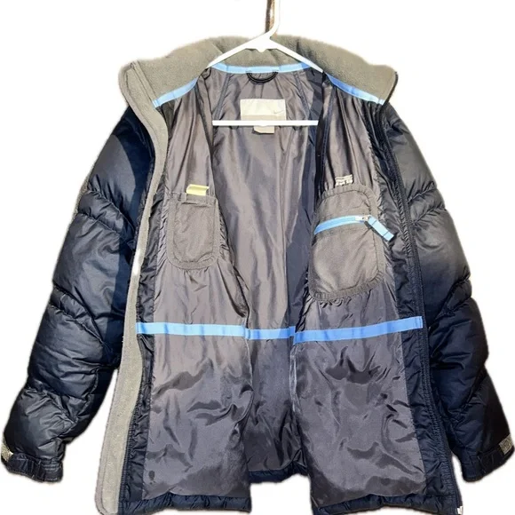 Nike Blue and Gray Puffer Jacket with High Collar - Picture 2 of 5